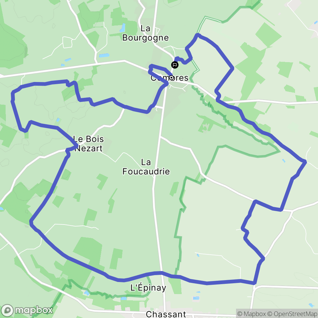 Combres : carte du parcours de randonnée - France