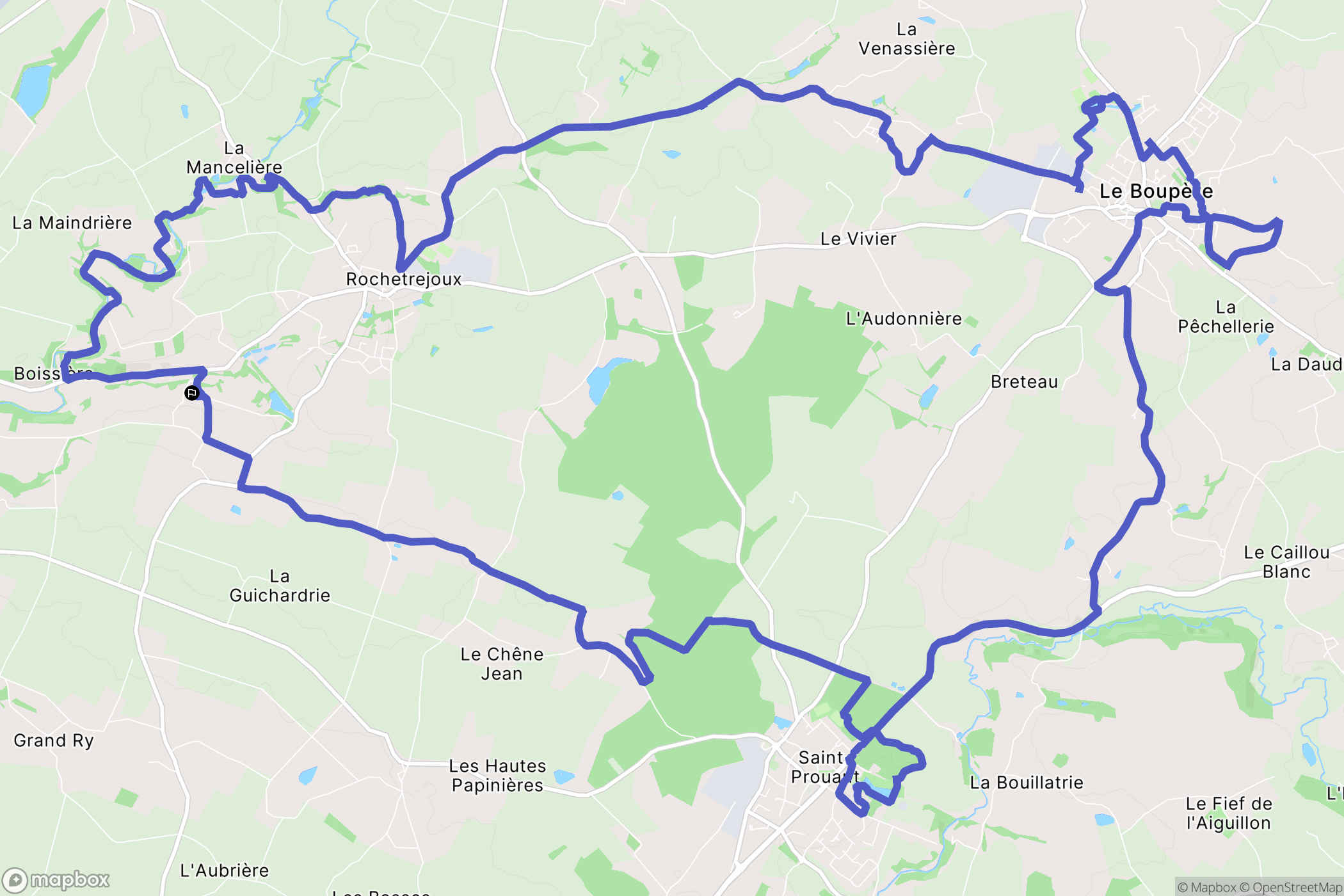 Rochetrejoux : carte du parcours de randonnée - France