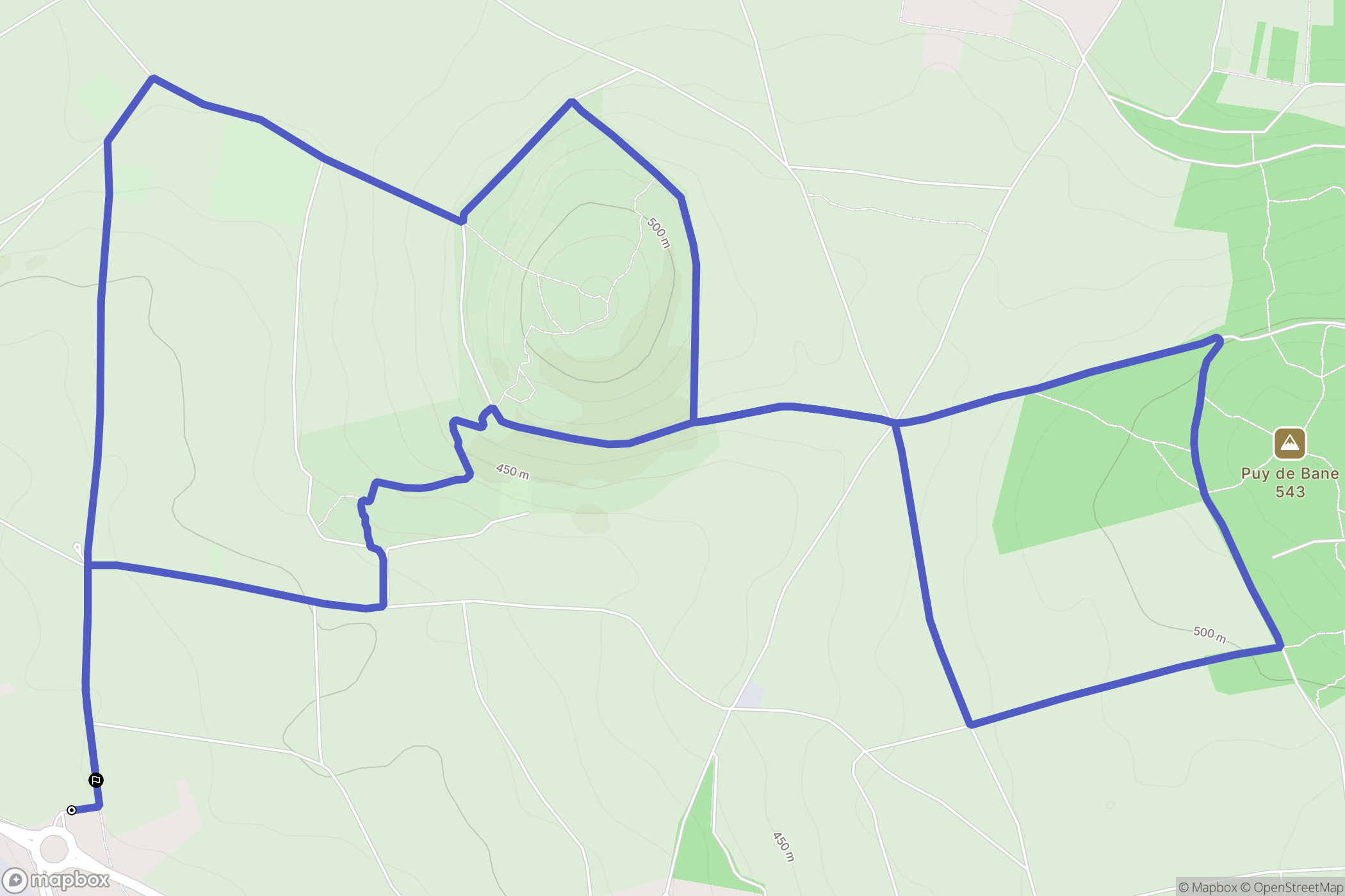 Cournon-d'Auvergne : carte du parcours de randonnée - France