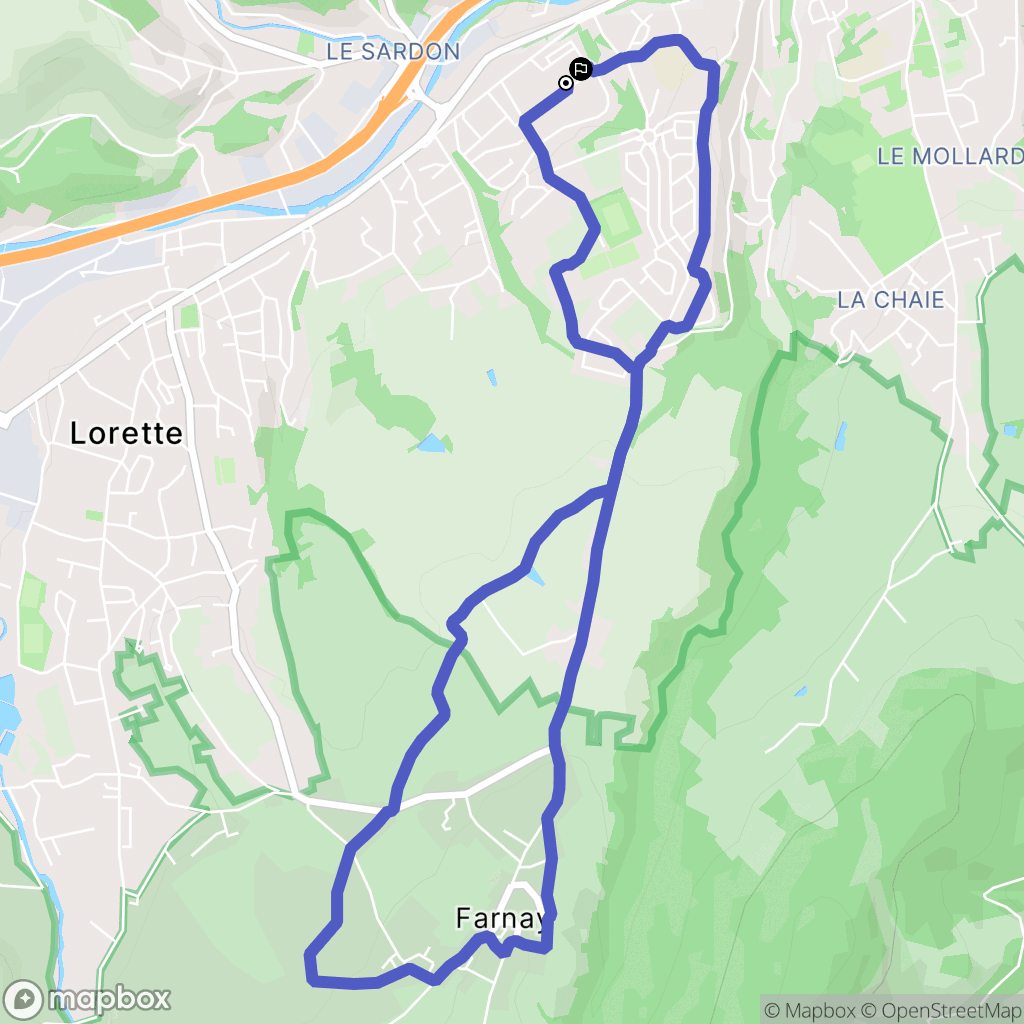 Rive-de-Gier : carte du parcours de randonnée - France