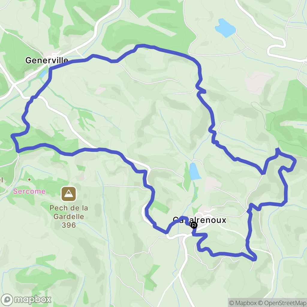 Cazalrenoux : carte du parcours de randonnée - France