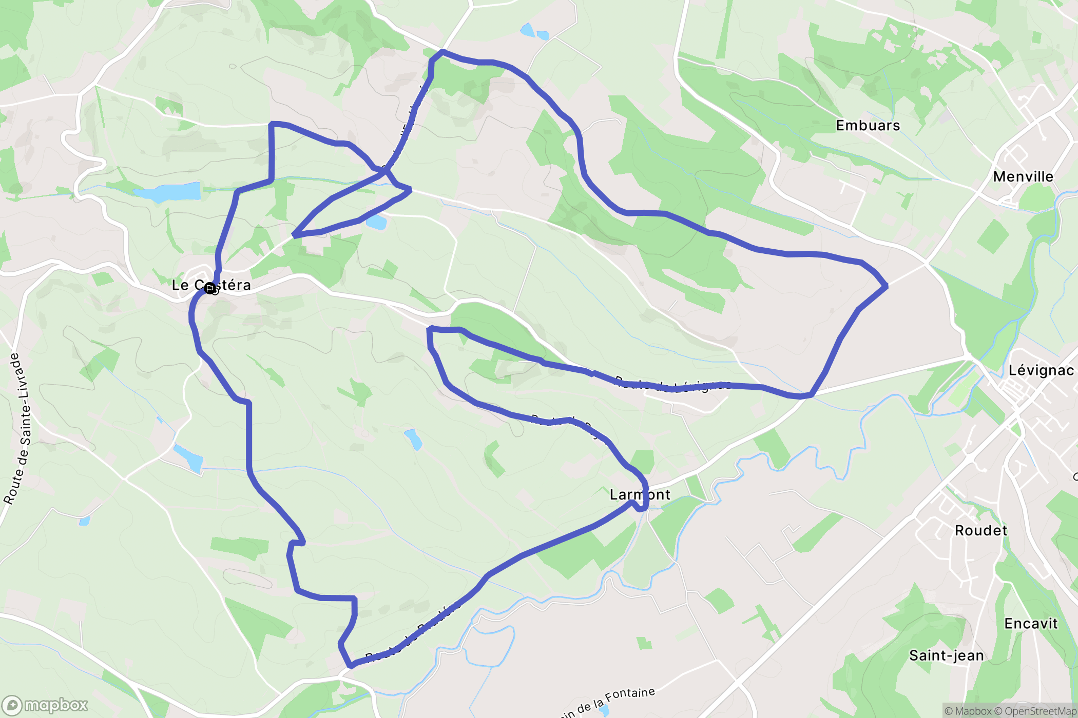 Le Castera : carte du parcours de randonnée - France