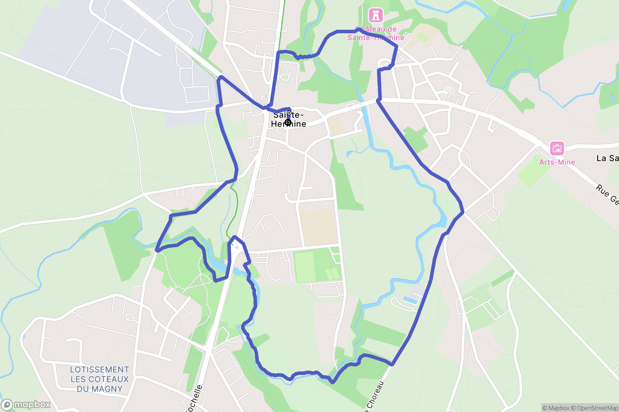 Sainte-Hermine : carte du parcours de randonnée - France