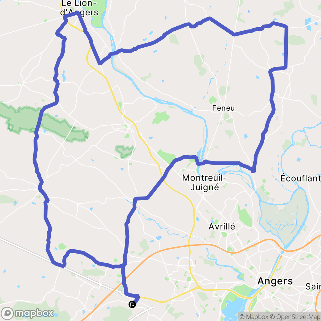 Saint-Léger-de-Linières : carte du parcours de randonnée - France