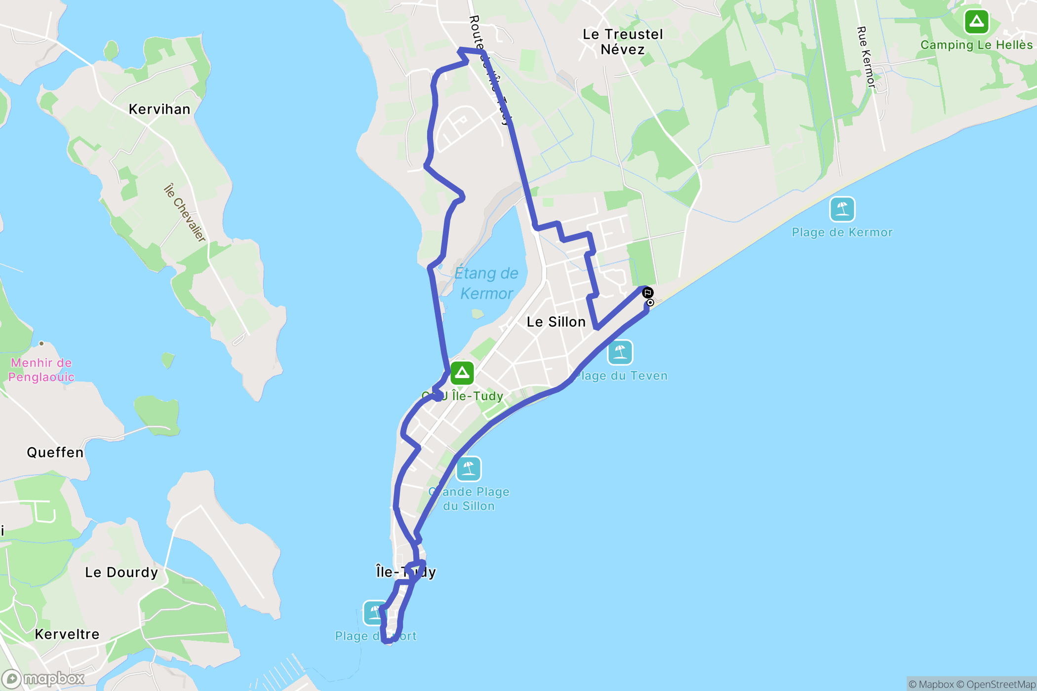 Combrit : carte du parcours de randonnée - France