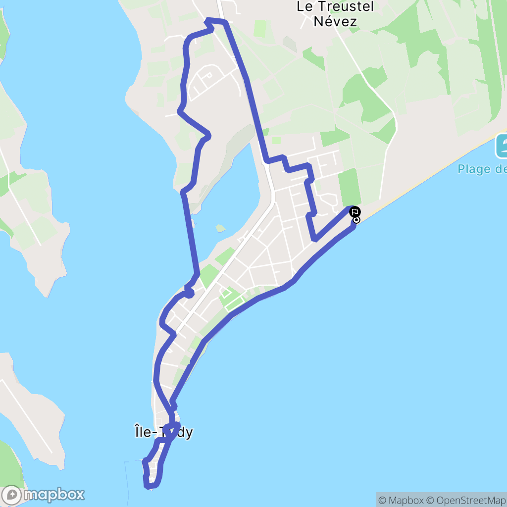 Combrit : carte du parcours de randonnée - France