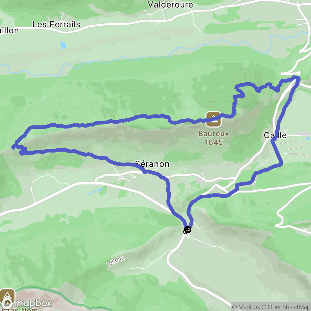 Séranon : carte du parcours de randonnée - France