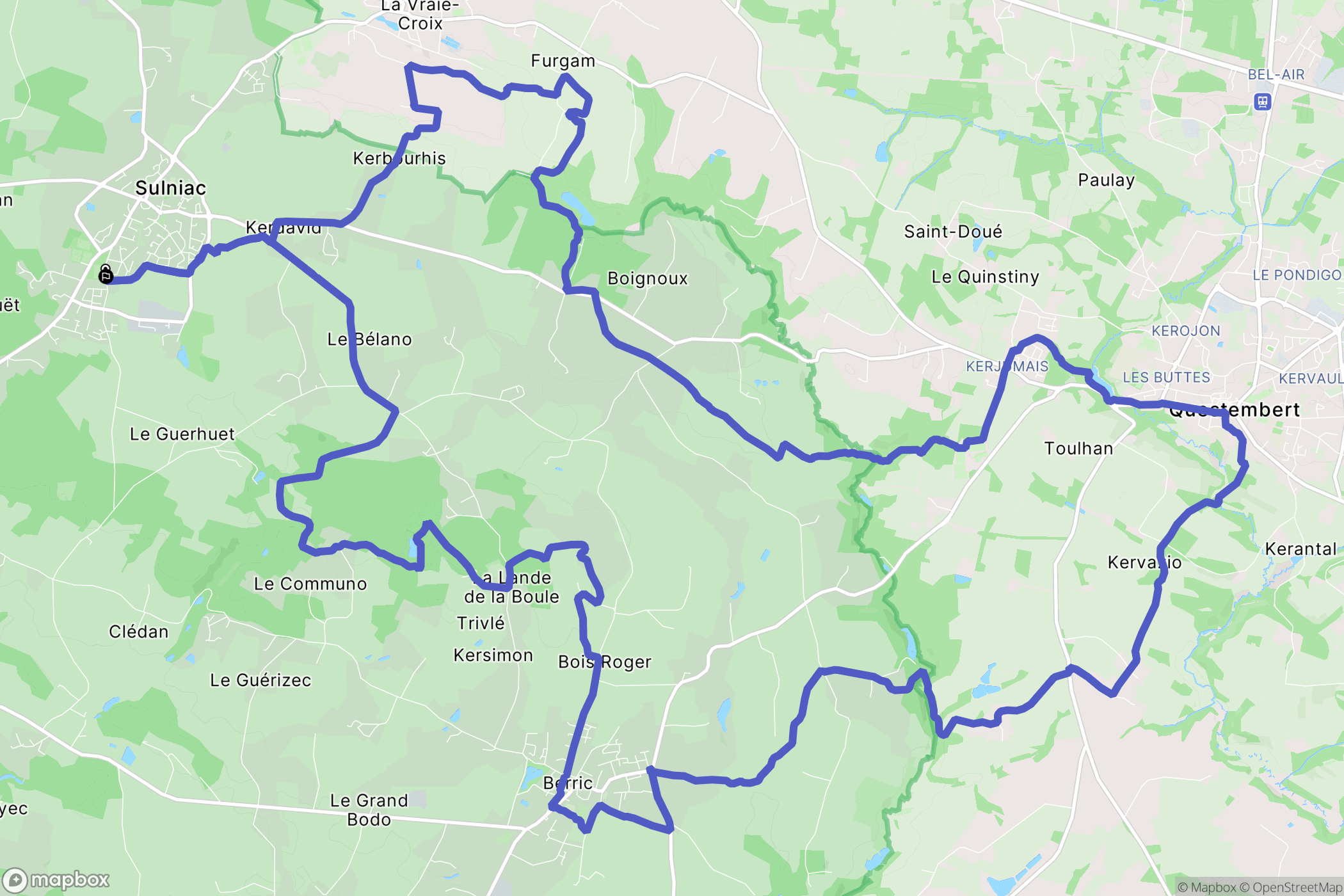 Sulniac : carte du parcours de randonnée - France