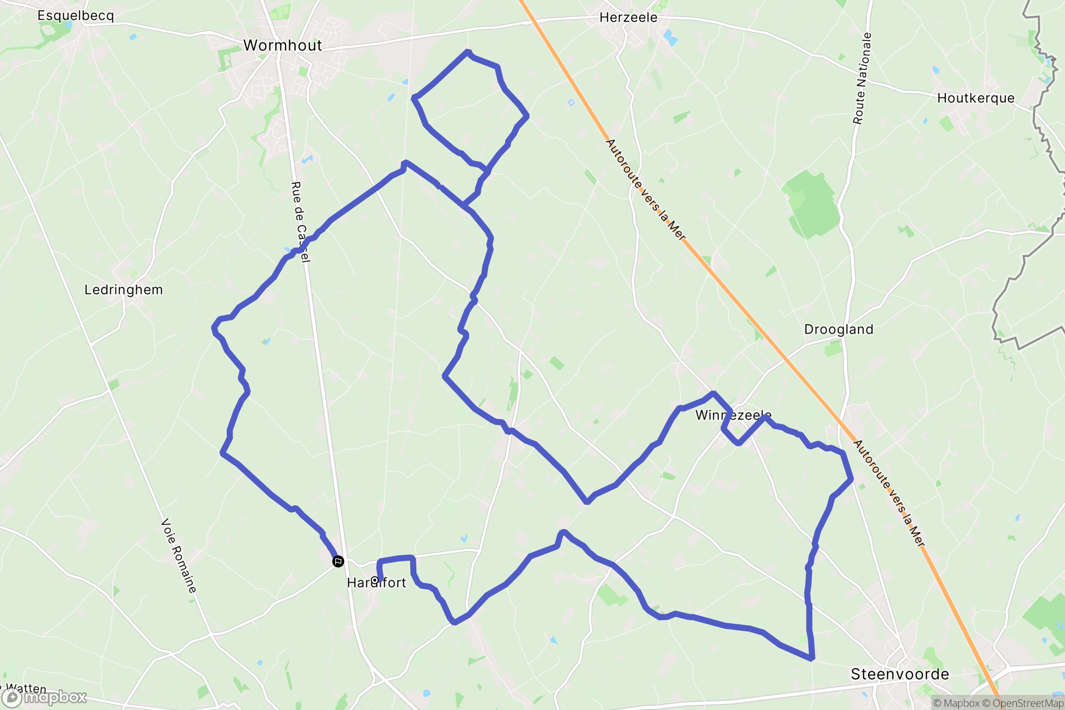 Hardifort : carte du parcours de randonnée - France