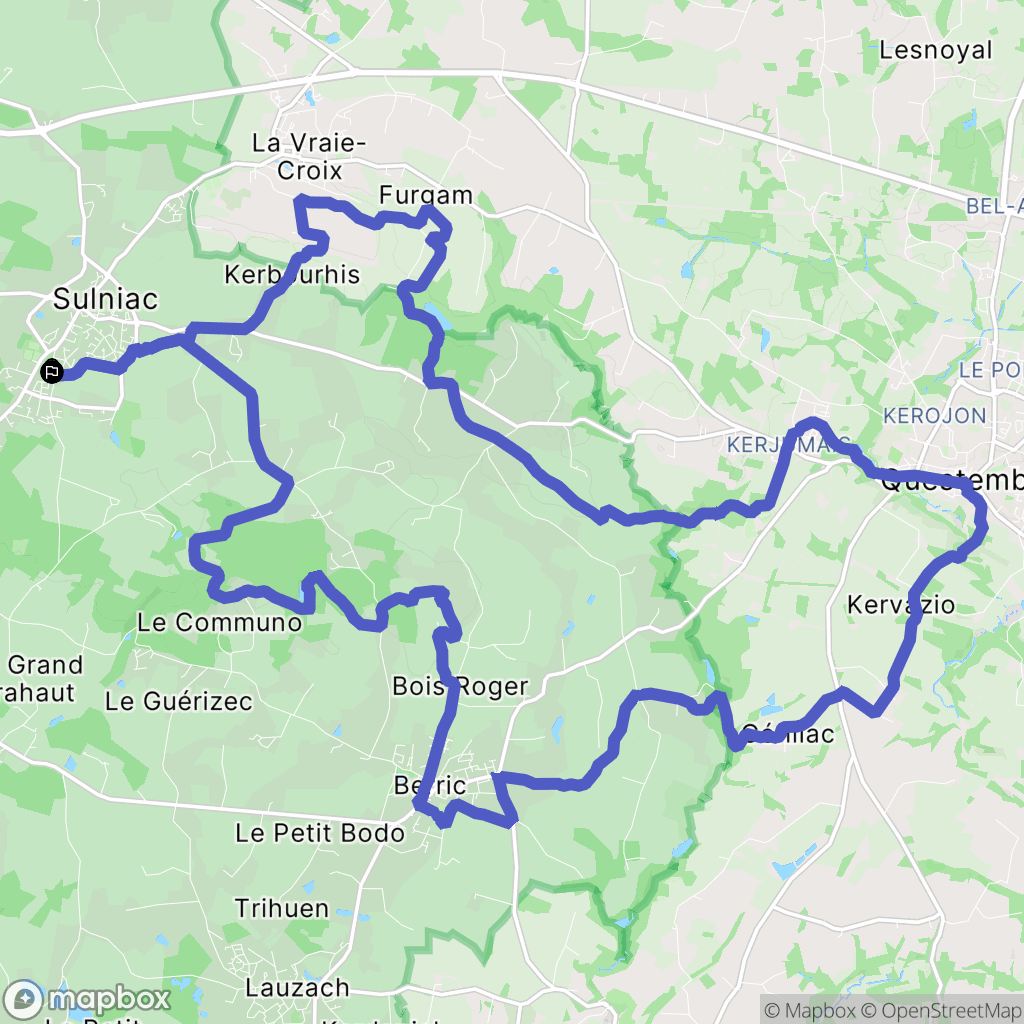 Sulniac : carte du parcours de randonnée - France