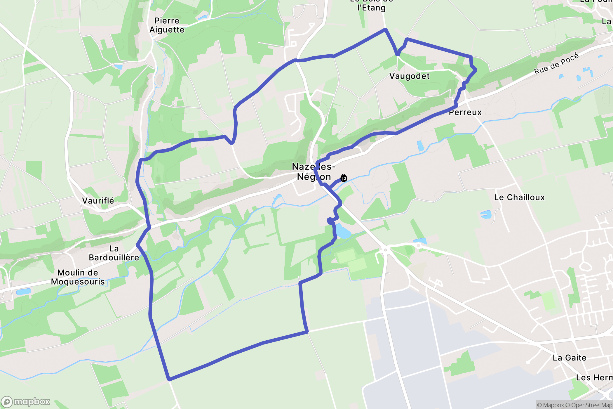 Nazelles-Négron : carte du parcours de randonnée - France