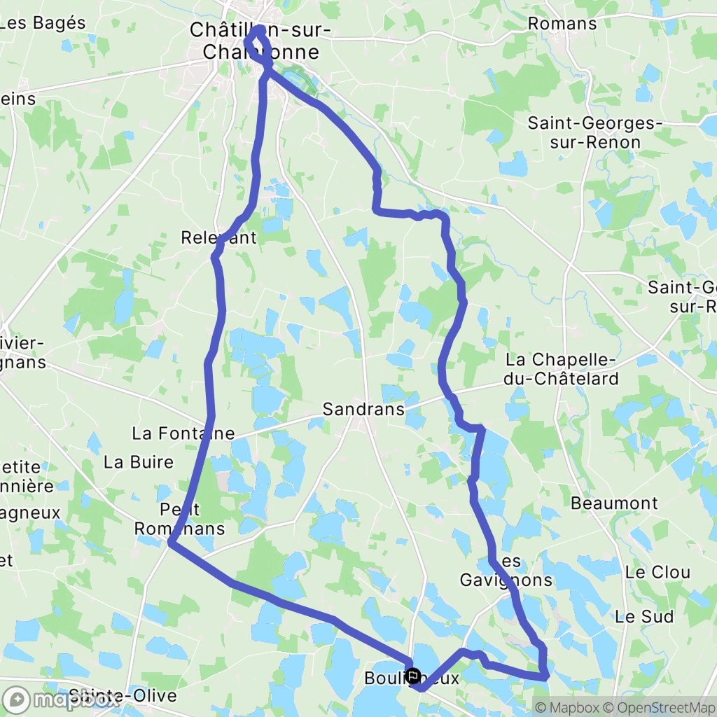 Bouligneux : carte du parcours de randonnée - France