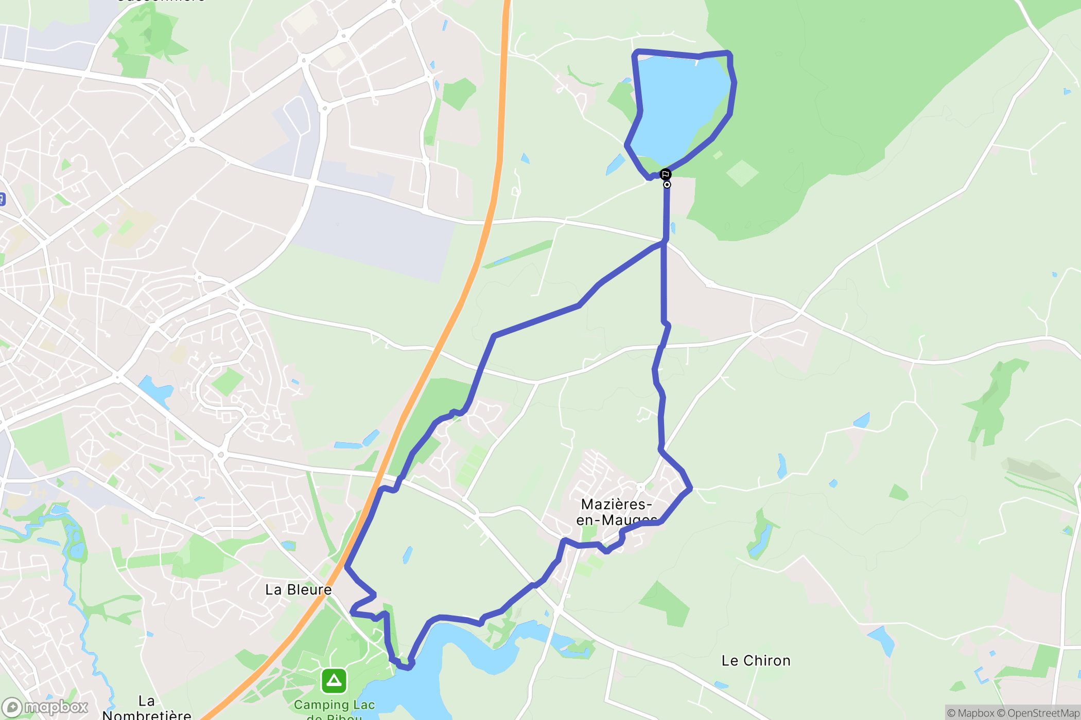 Cholet : carte du parcours de randonnée - France