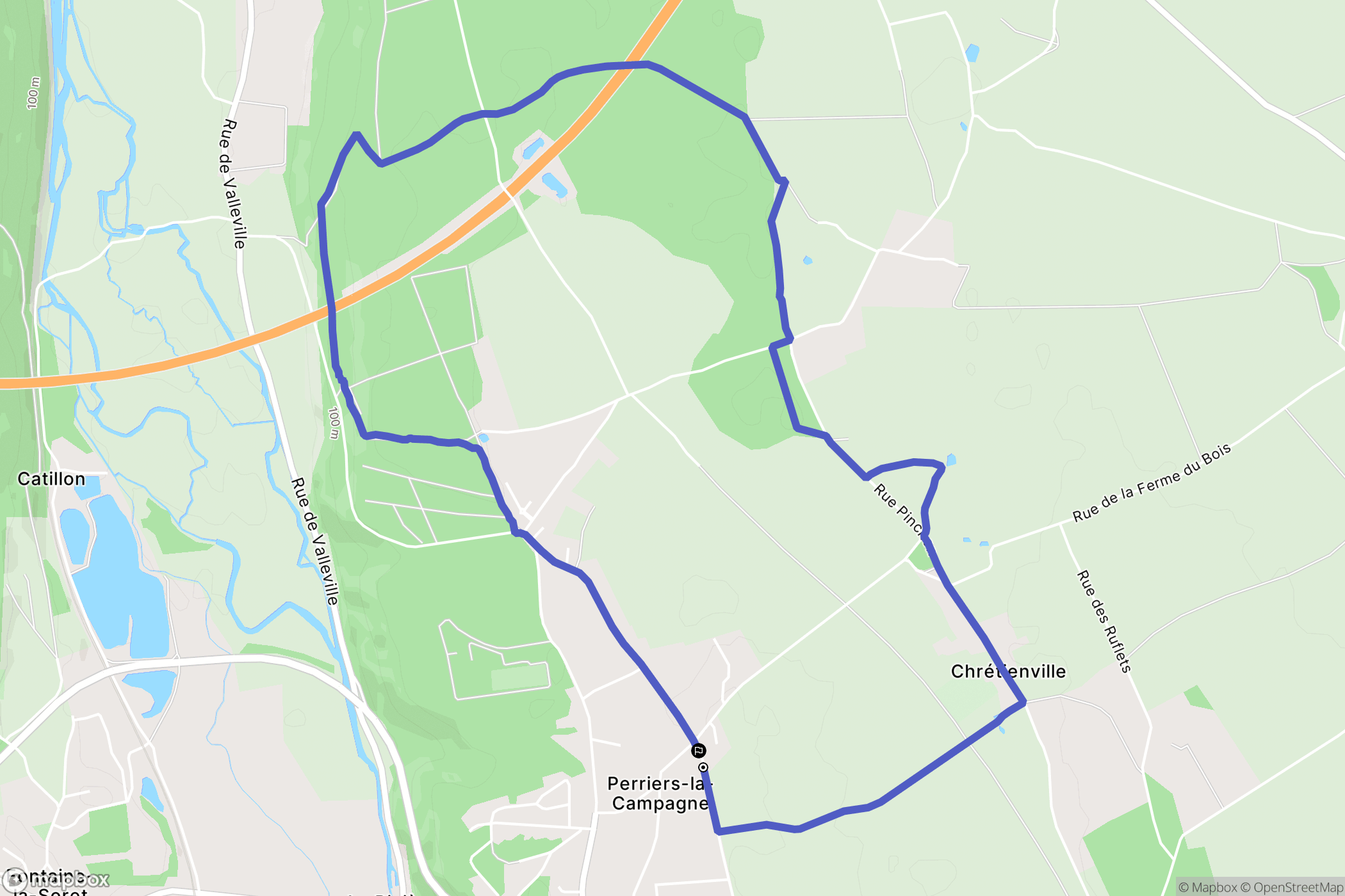 Nassandres sur Risle : carte du parcours de randonnée - France