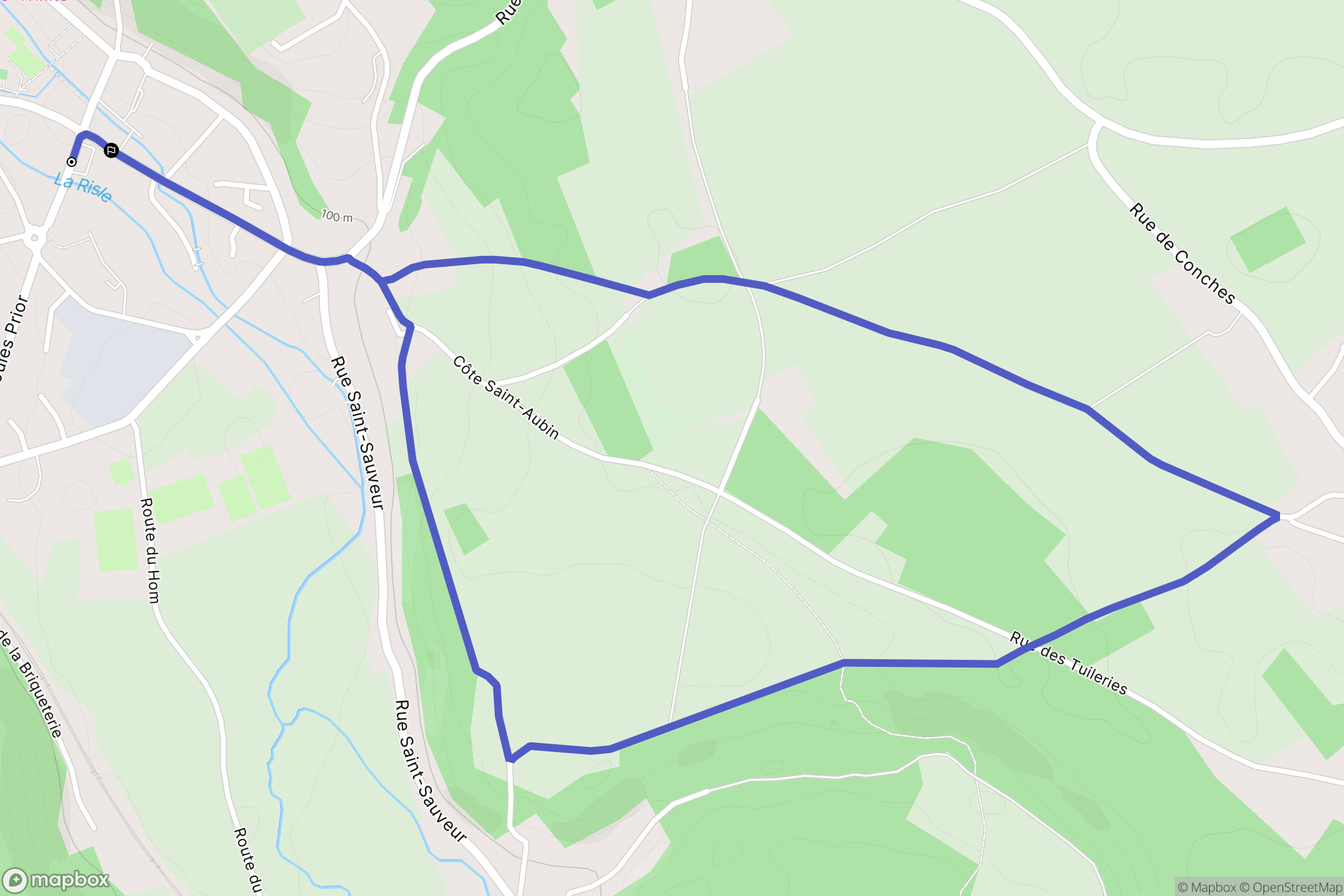 Beaumont-le-Roger : carte du parcours de randonnée - France