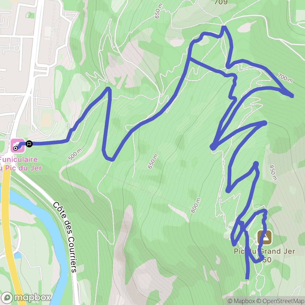 Lourdes : carte du parcours de randonnée - France