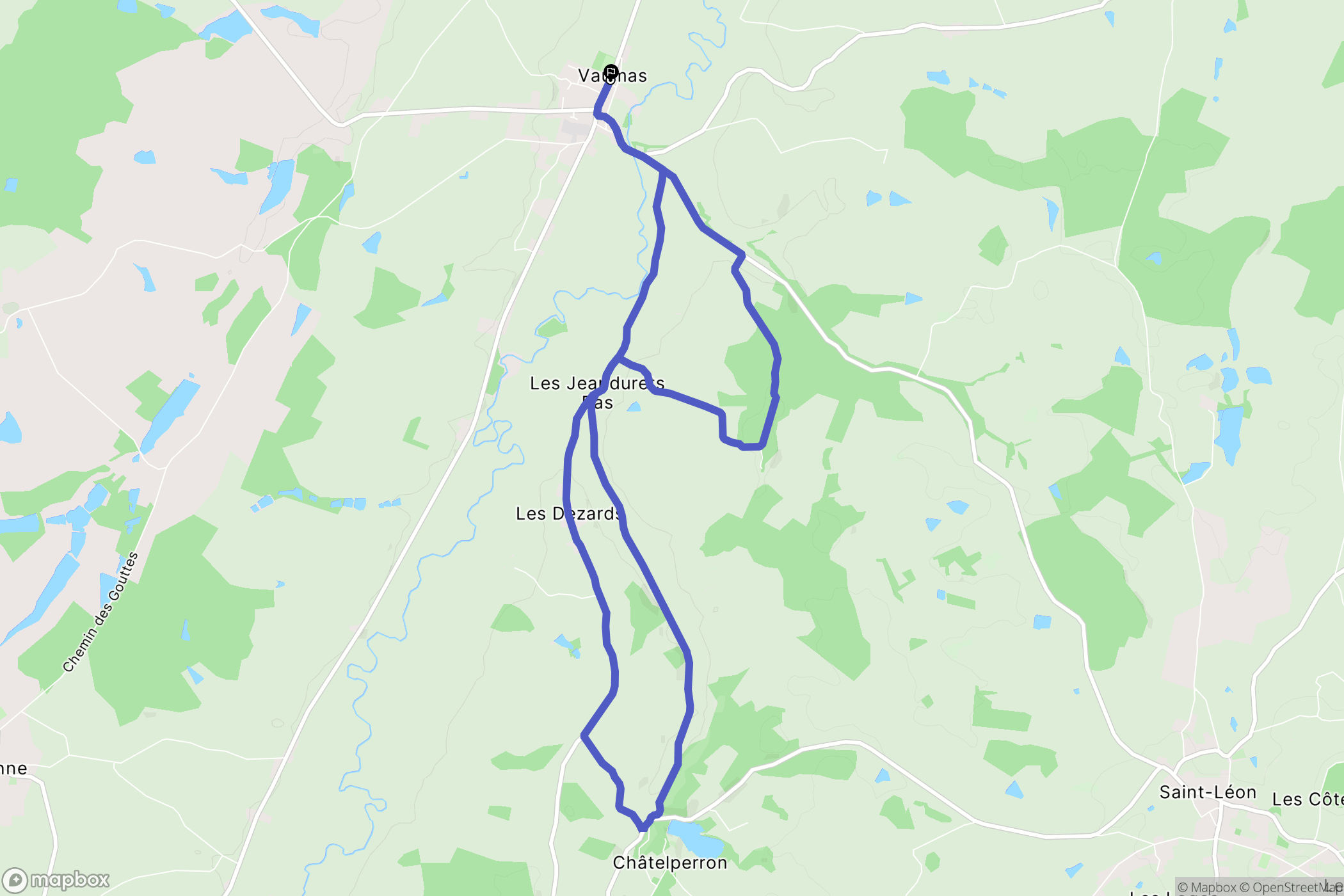 Vaumas : carte du parcours de randonnée - France