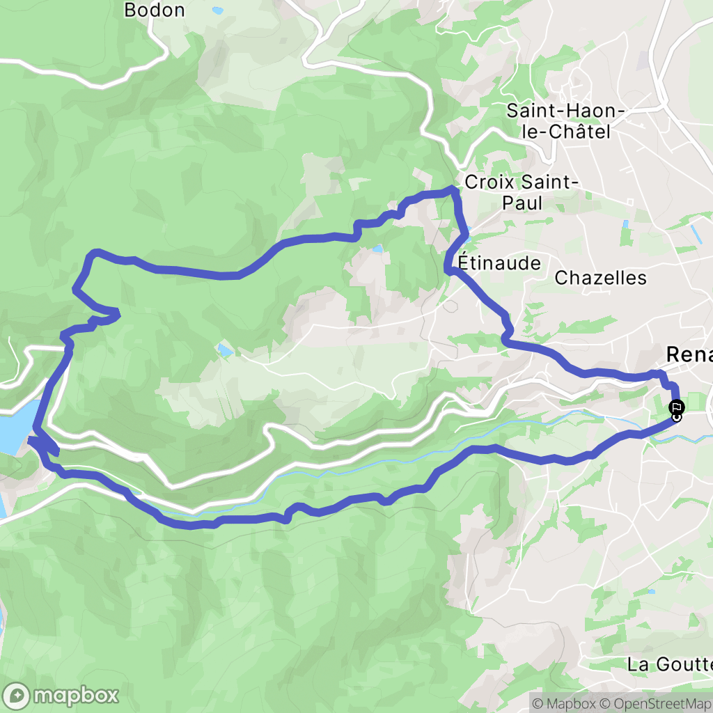Renaison : carte du parcours de randonnée - France
