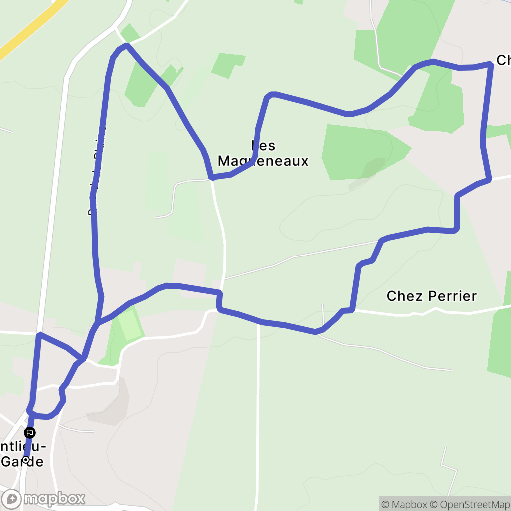 Montlieu-la-Garde : carte du parcours de randonnée - France