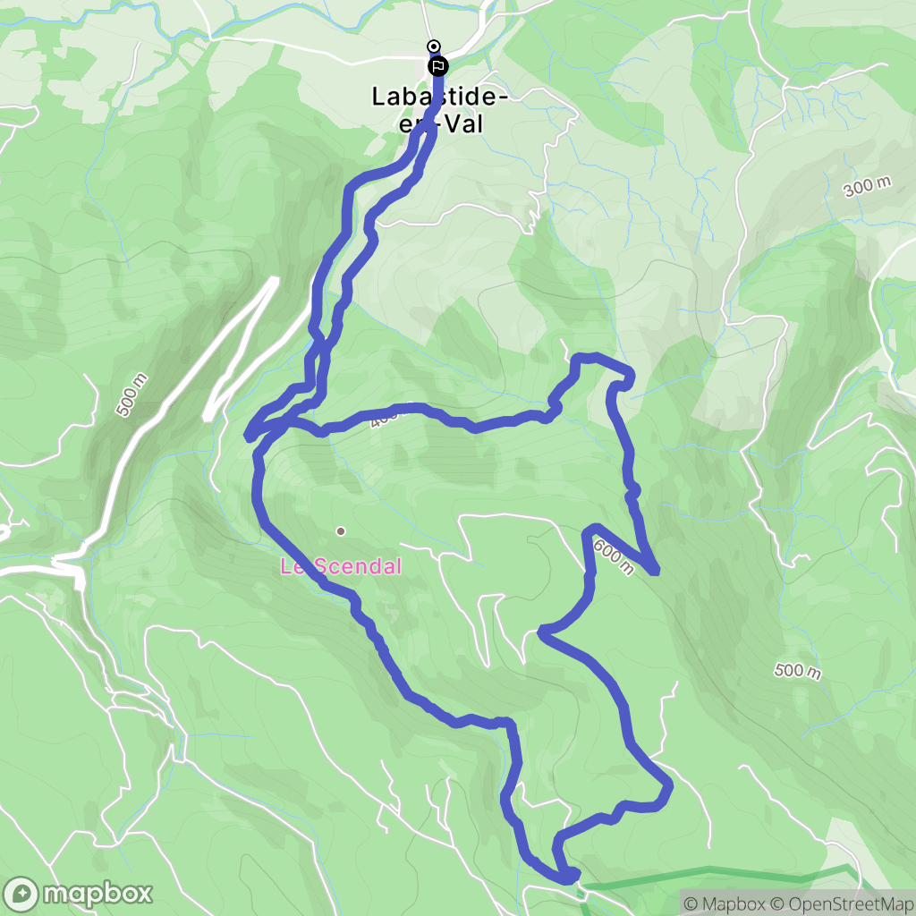 Labastide-en-Val : carte du parcours de randonnée - France