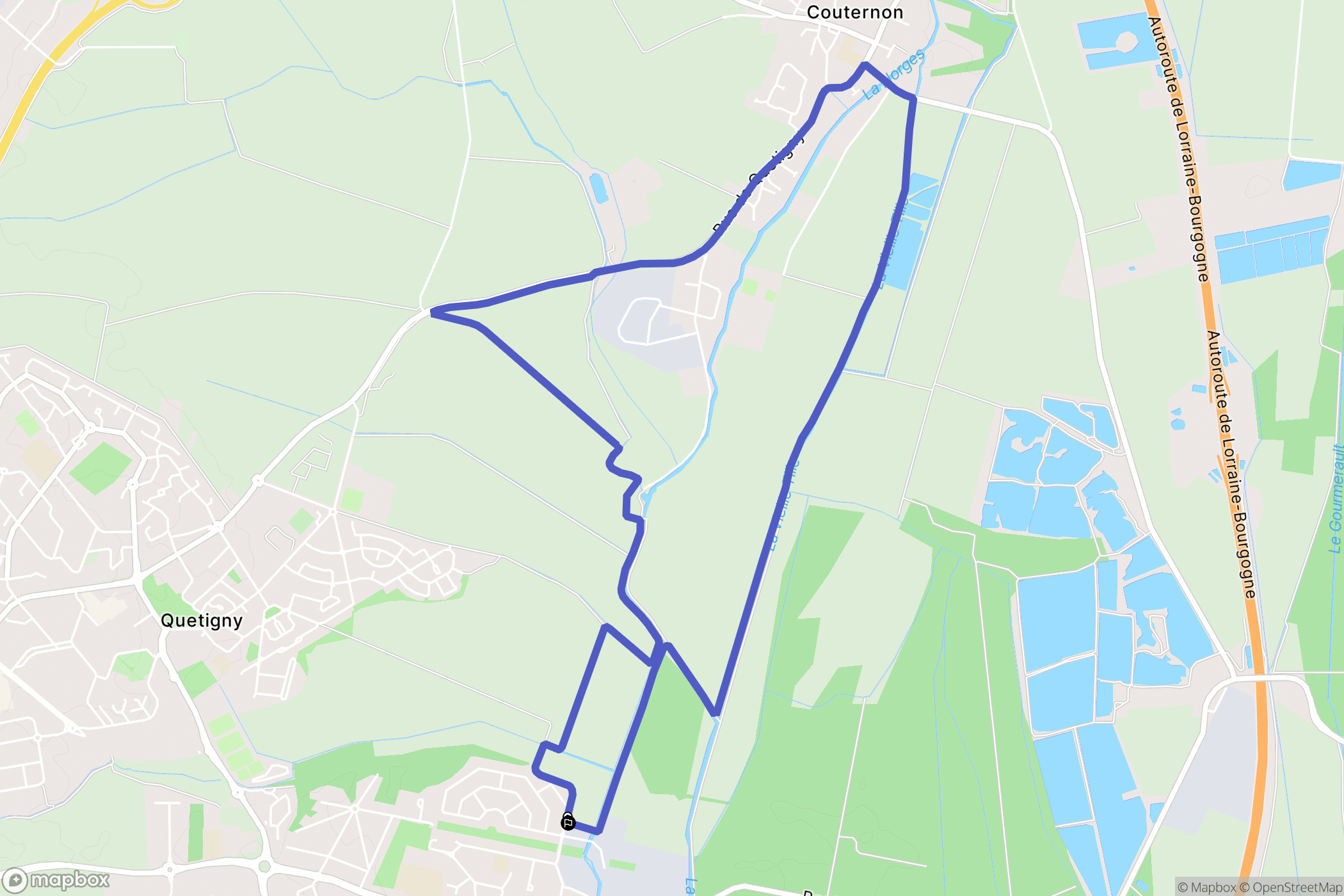 Chevigny-Saint-Sauveur : carte du parcours de randonnée - France