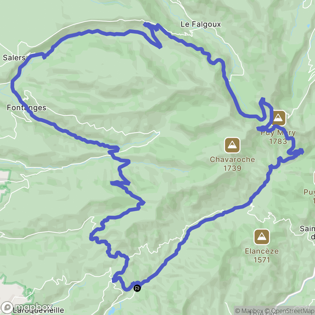 Saint-Cirgues-de-Jordanne : carte du parcours de randonnée - France