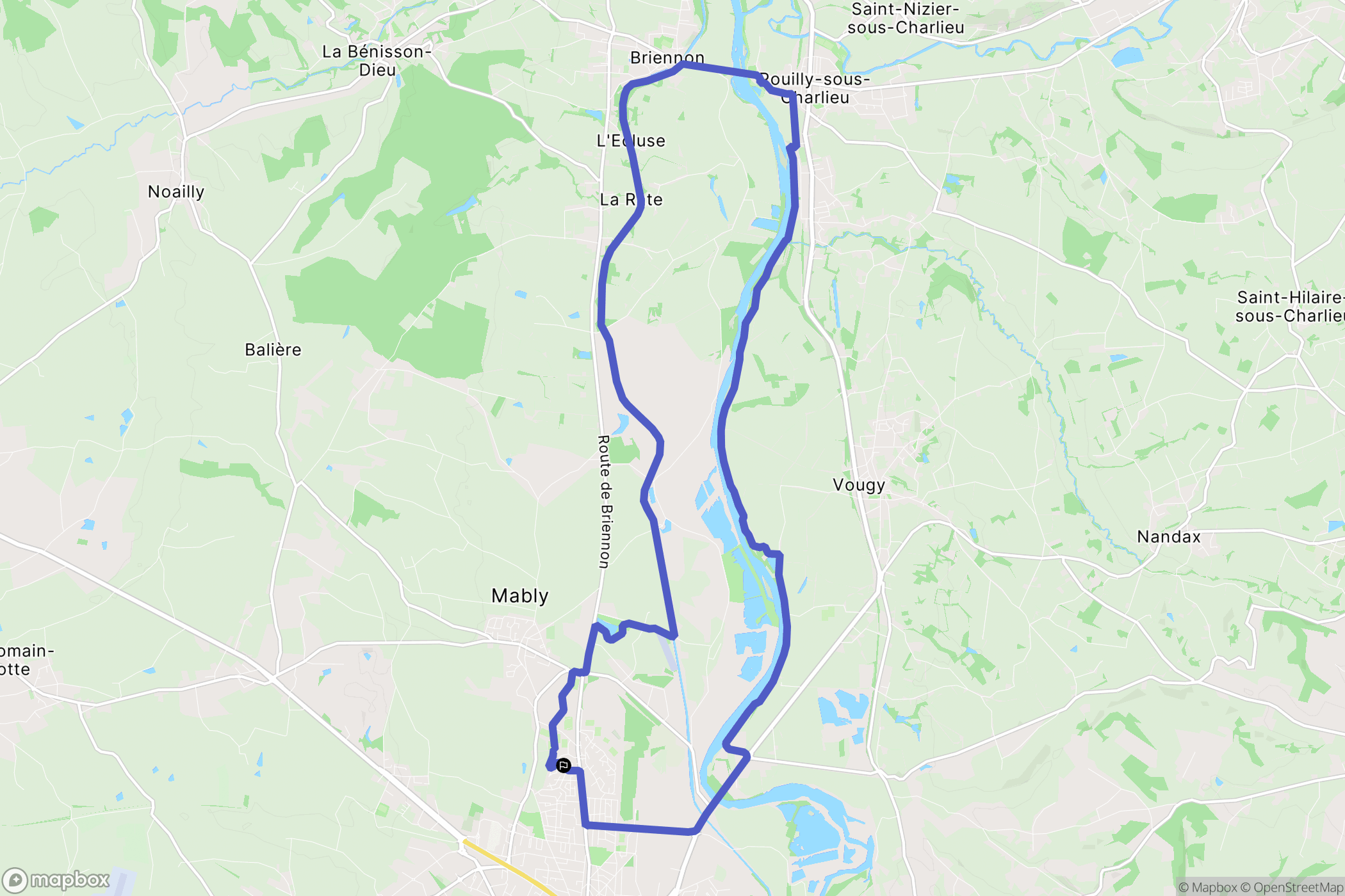 Mably : carte du parcours de randonnée - France