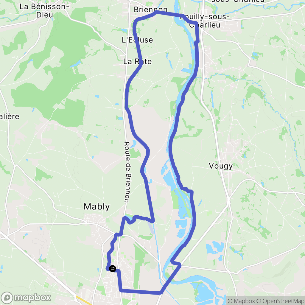 Mably : carte du parcours de randonnée - France