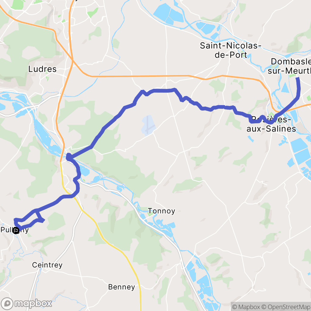 Pulligny : carte du parcours de randonnée - France