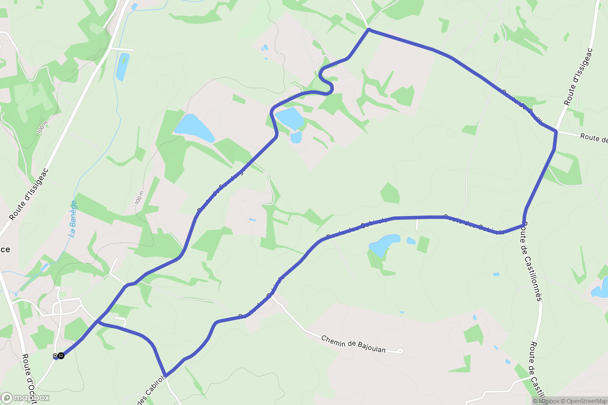 Plaisance : carte du parcours de randonnée - France