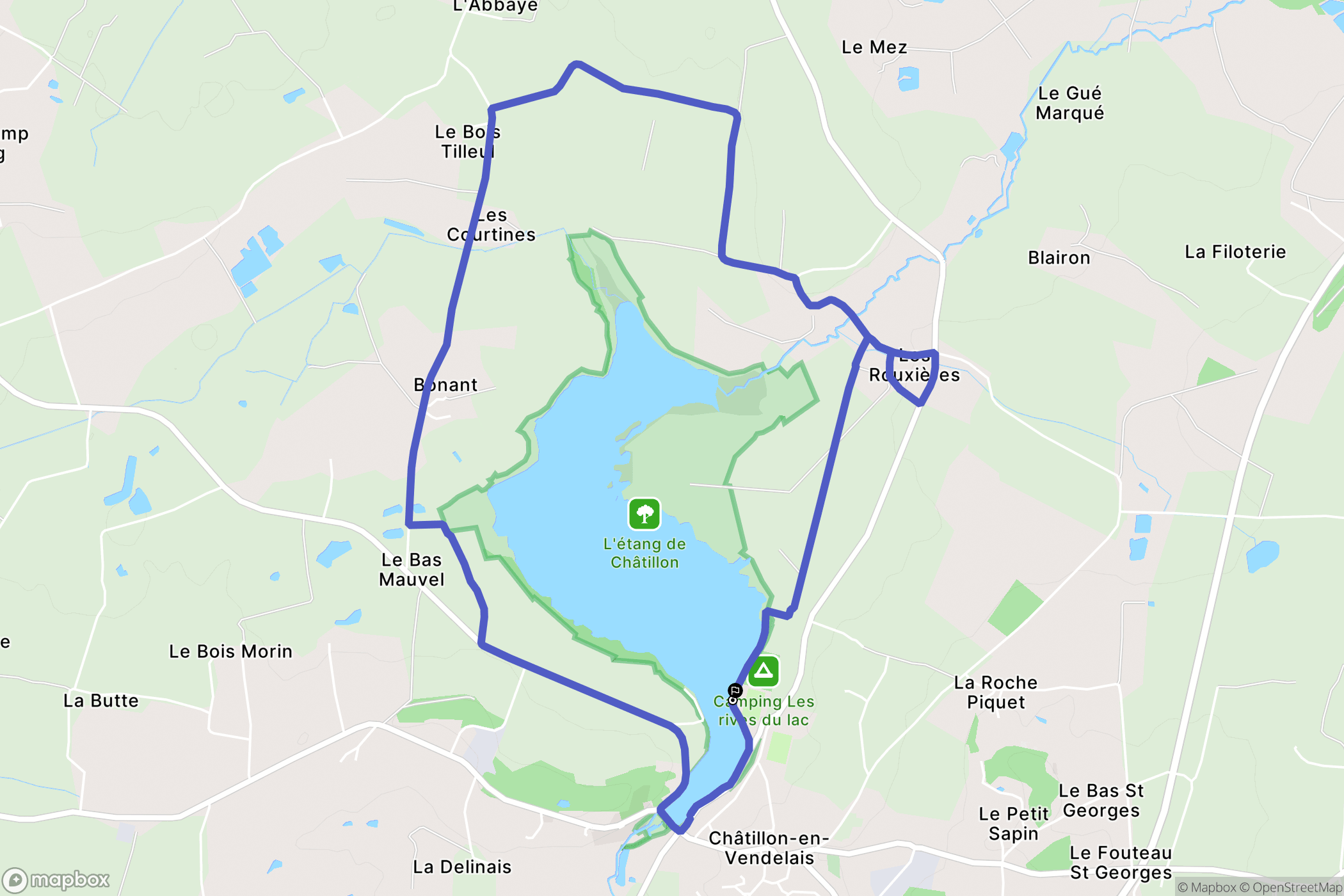 Châtillon-en-Vendelais : carte du parcours de randonnée - France
