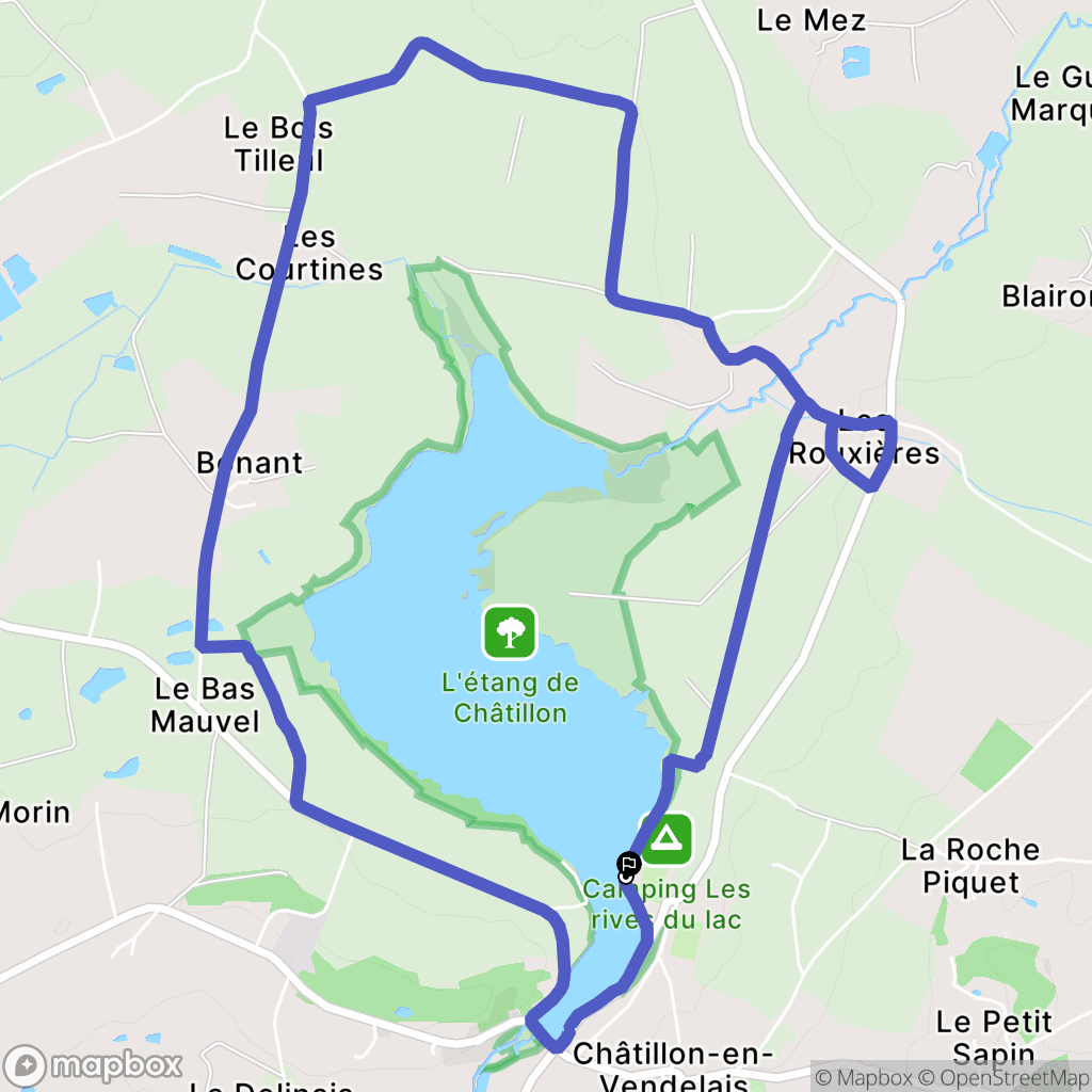 Châtillon-en-Vendelais : carte du parcours de randonnée - France