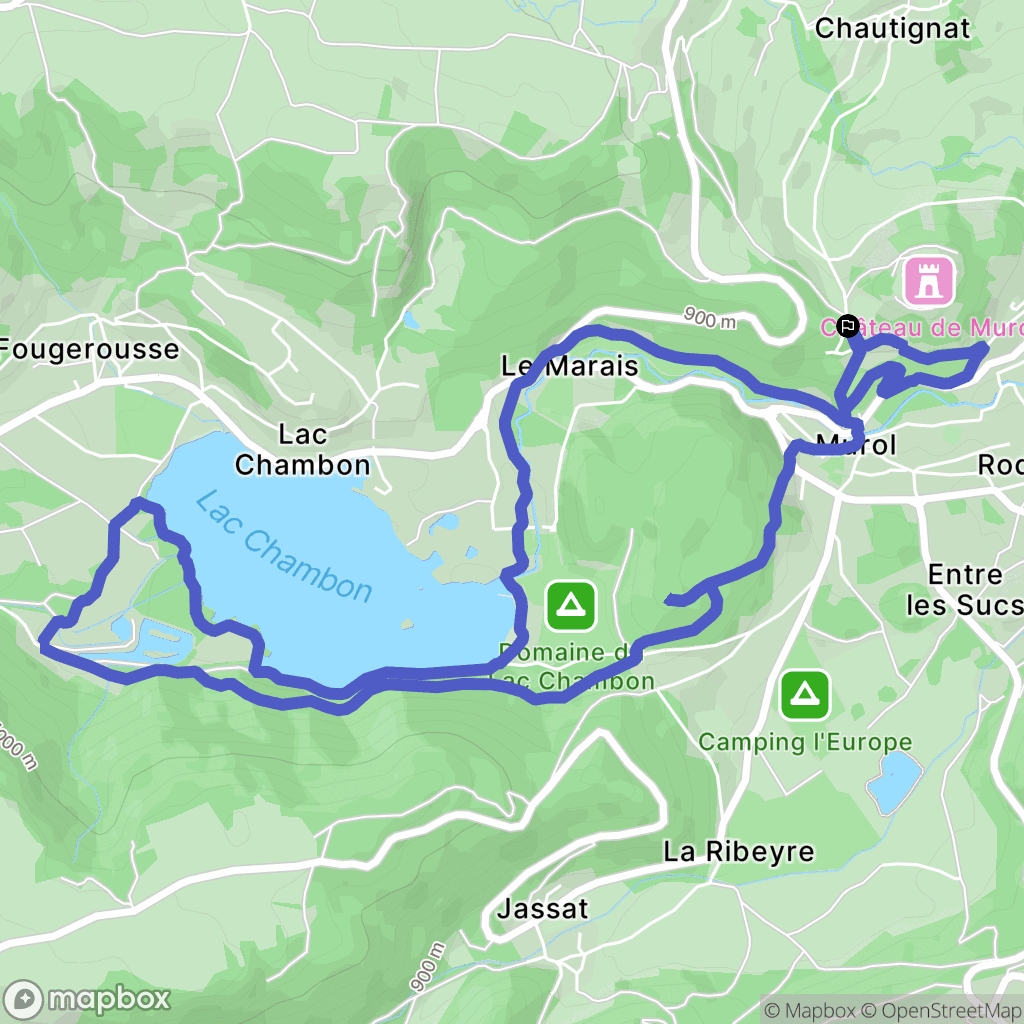 Murol : carte du parcours de randonnée - France