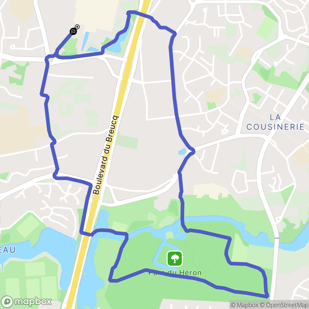 Villeneuve-d'Ascq : carte du parcours de randonnée - France