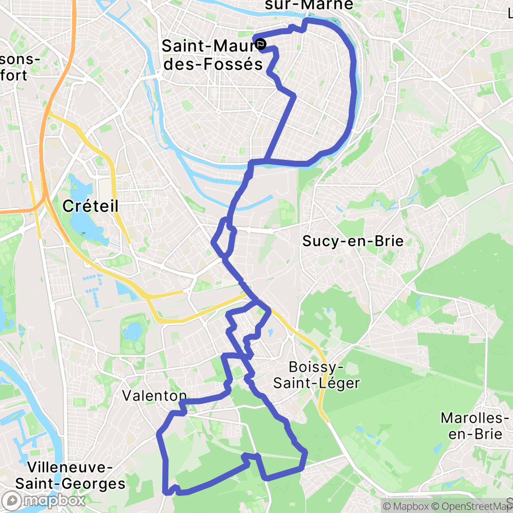 Saint-Maur-des-Fossés : carte du parcours de randonnée - France