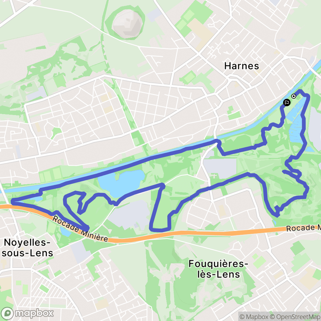 Harnes : carte du parcours de randonnée - France