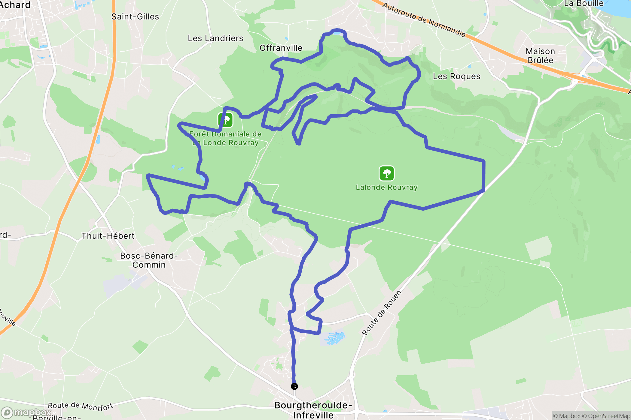 Grand Bourgtheroulde : carte du parcours de randonnée - France