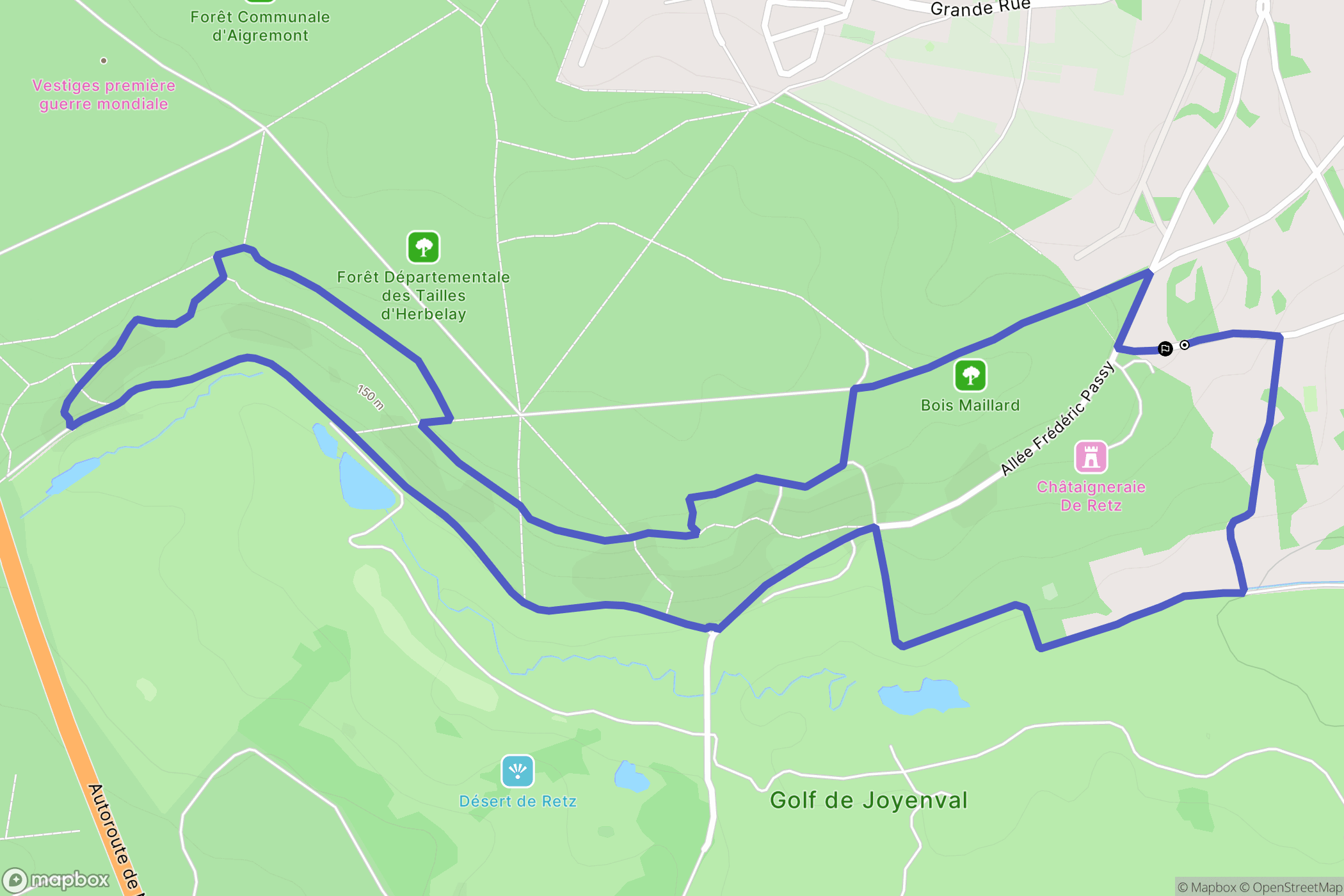 Chambourcy : carte du parcours de randonnée - France