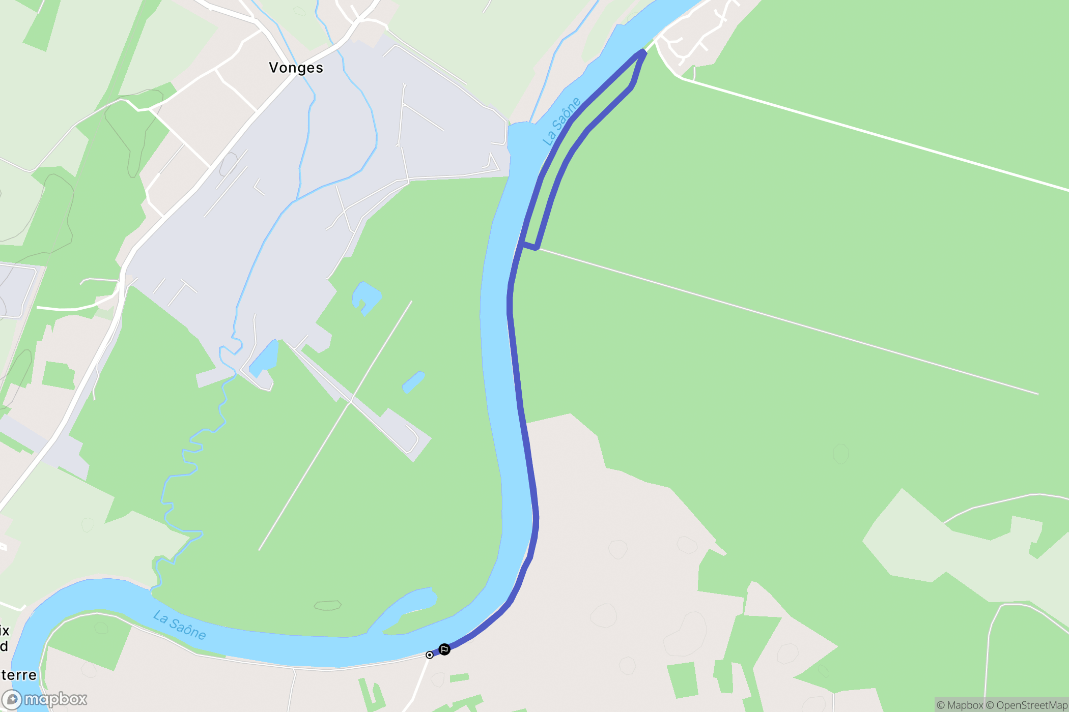 Lamarche-sur-Saône : carte du parcours de randonnée - France