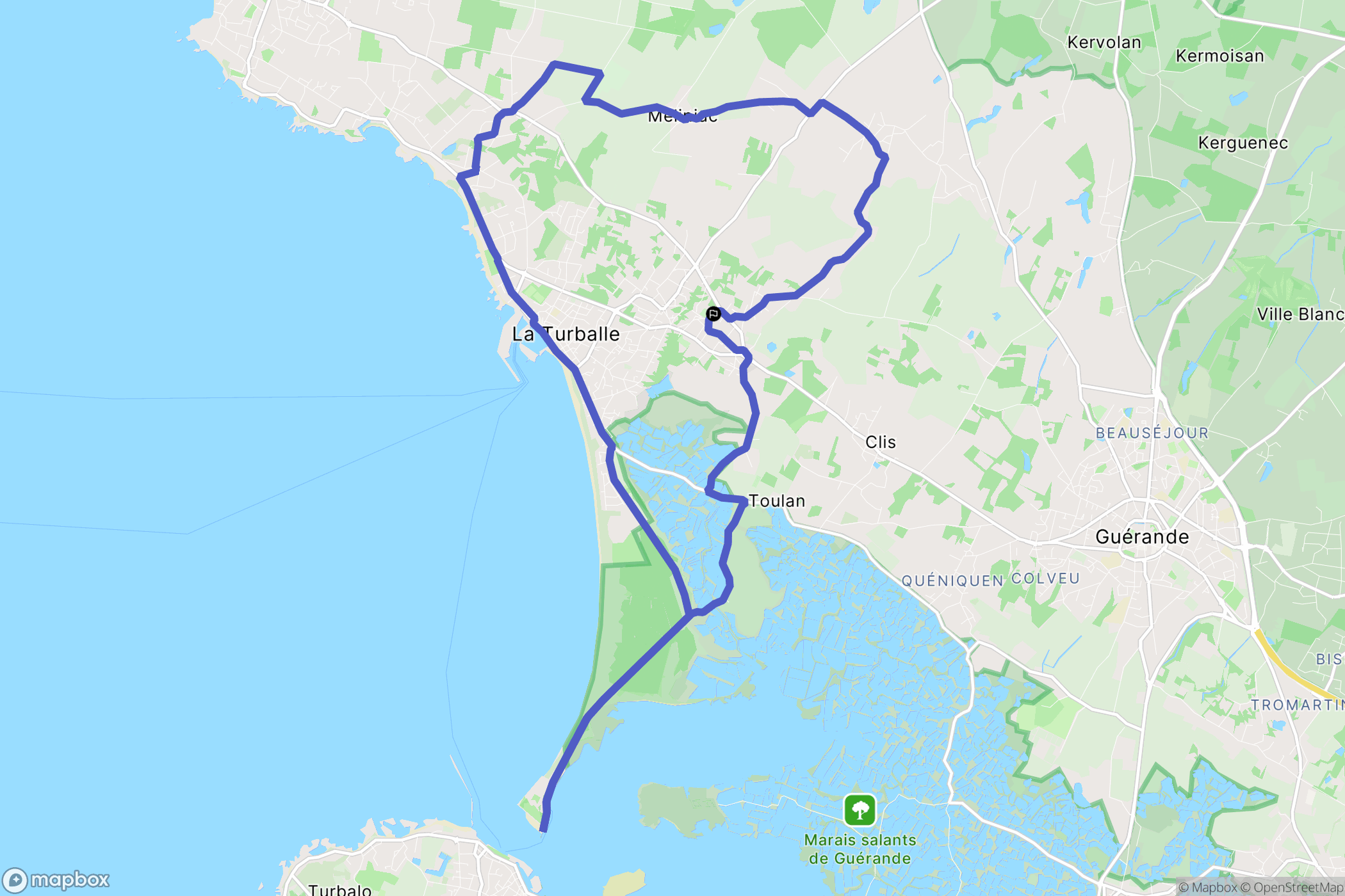 La Turballe : carte du parcours de randonnée - France