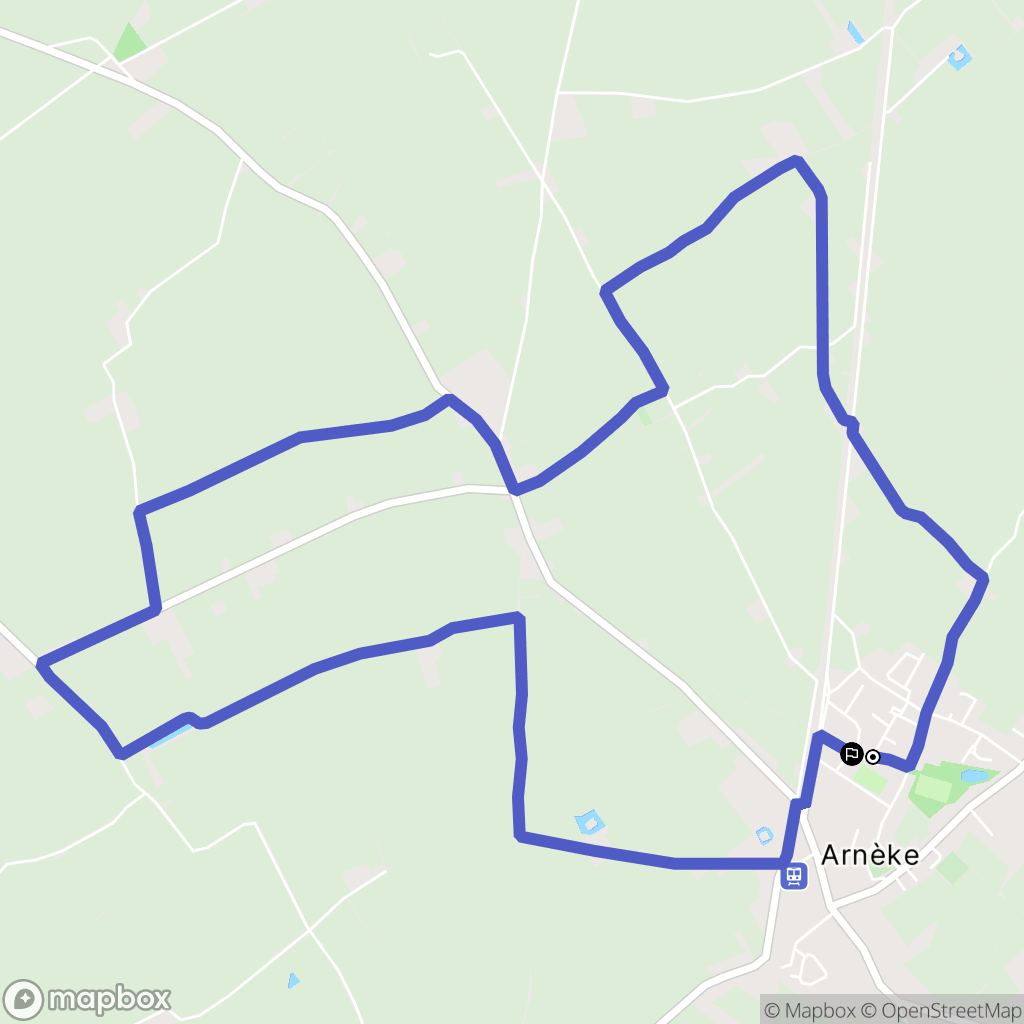 Arnèke : carte du parcours de randonnée - France