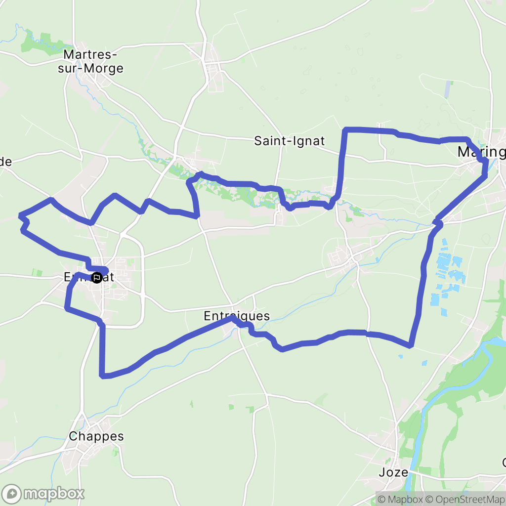 Ennezat : carte du parcours de randonnée - France