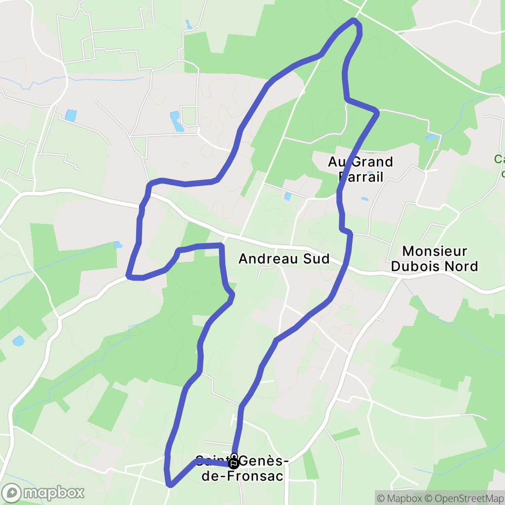 Saint-Gènes-de-Fronsac : carte du parcours de randonnée - France