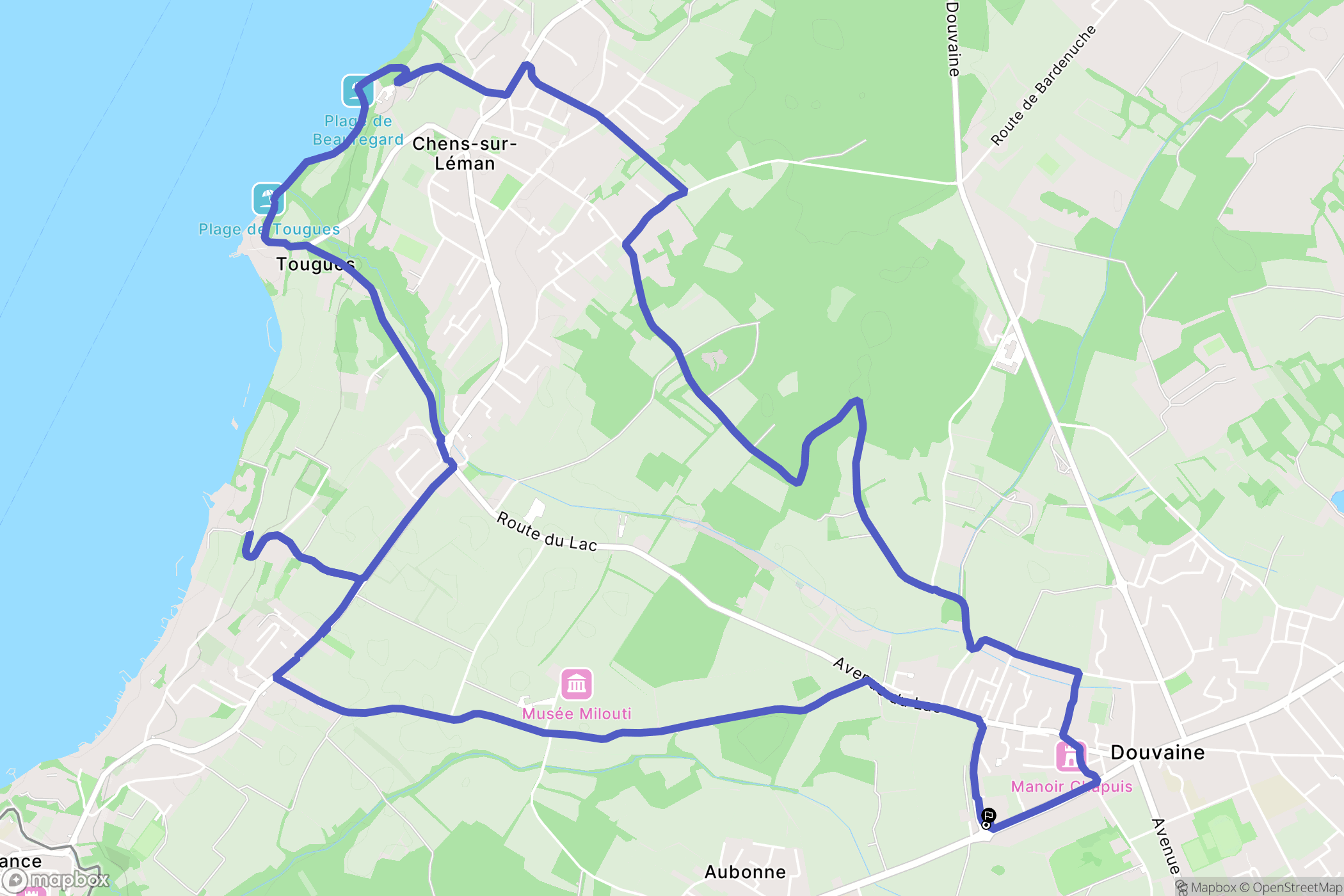 Douvaine : carte du parcours de randonnée - France