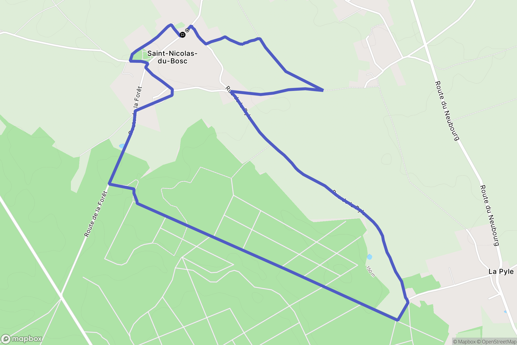 Le Bosc-du-Theil : carte du parcours de randonnée - France
