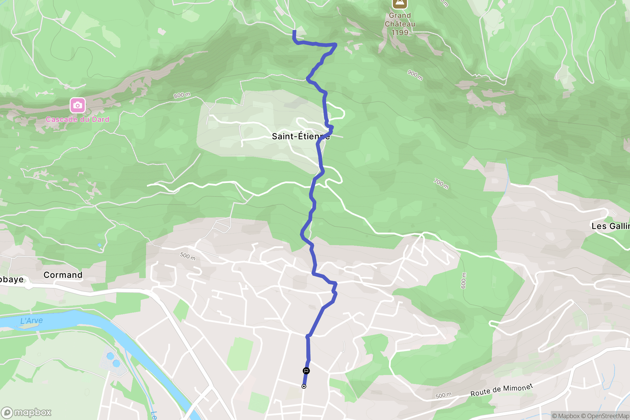 Bonneville : carte du parcours de randonnée - France