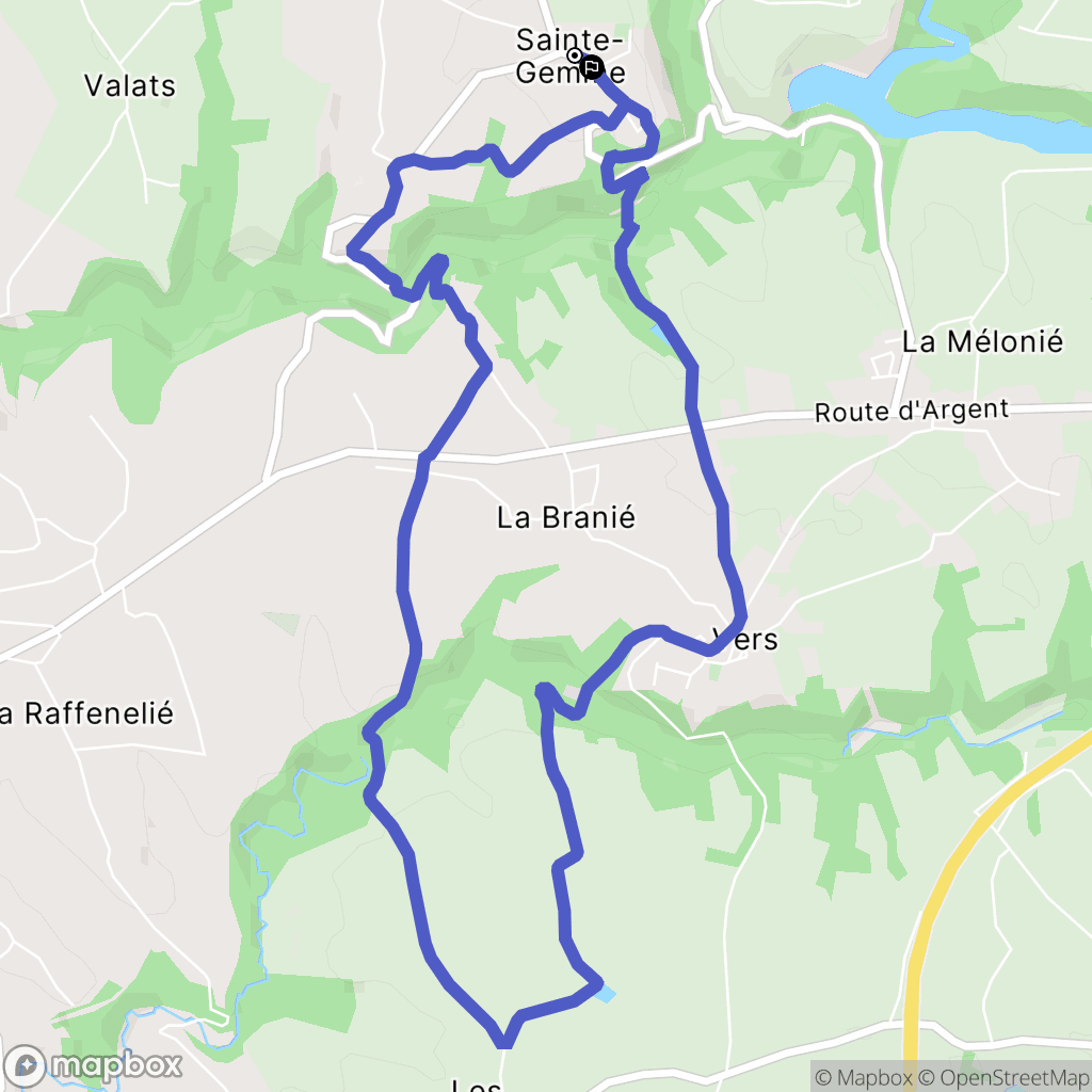 Sainte-Gemme : carte du parcours de randonnée - France