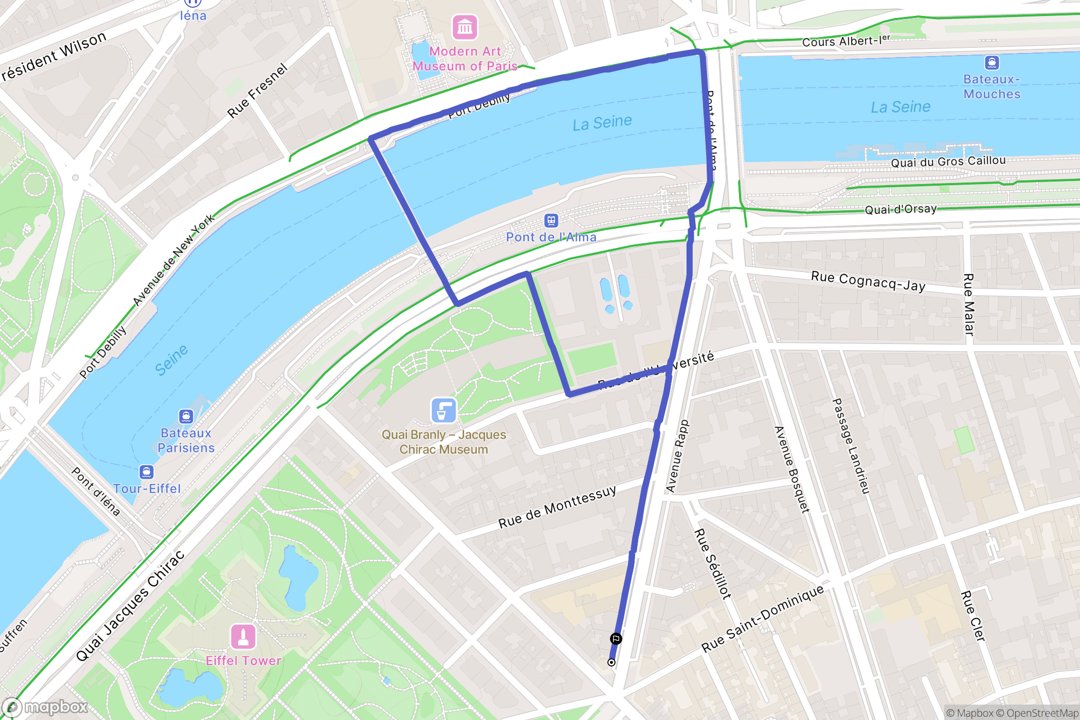 Paris : carte du parcours de randonnée - France