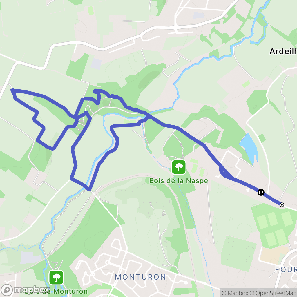 Colomiers : carte du parcours de randonnée - France