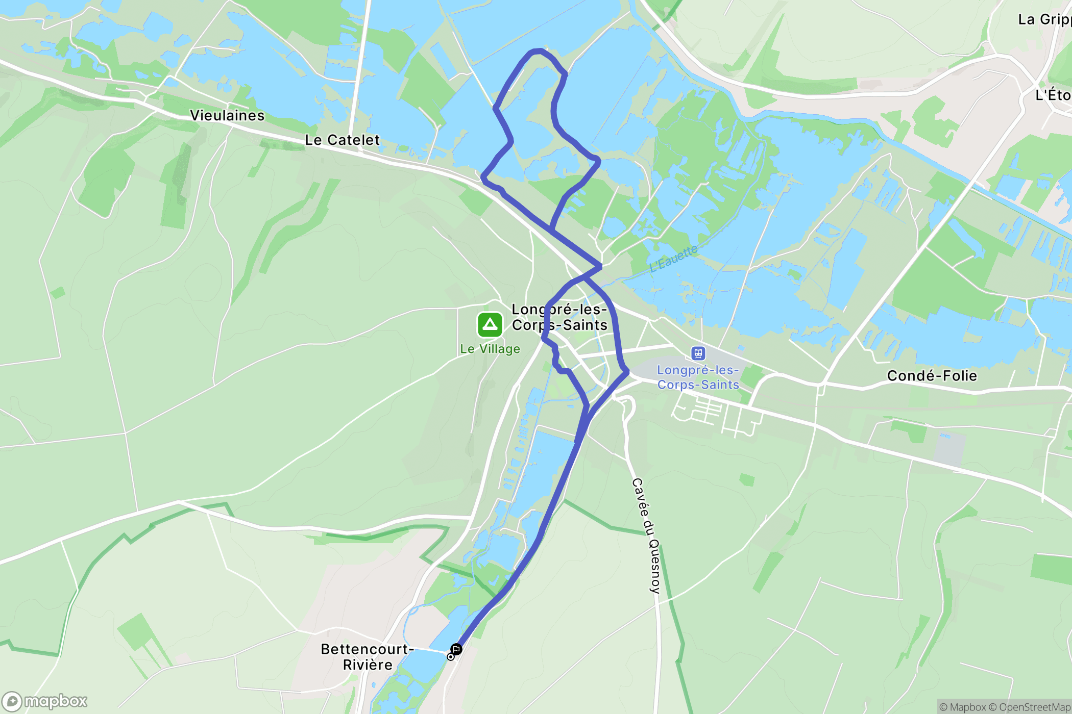 Bettencourt-Rivière : carte du parcours de randonnée - France